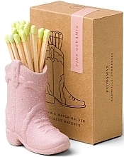 Парфумерія, косметика Футляр для сірників з наповненням, рожевий - Paddywax Nashville Ceramic Boot Match Holder Pink