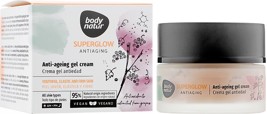 Антивіковий гель-крем для обличчя - Body Natur Superglow Antiaging Anti-Aging Gel Cream — фото N2