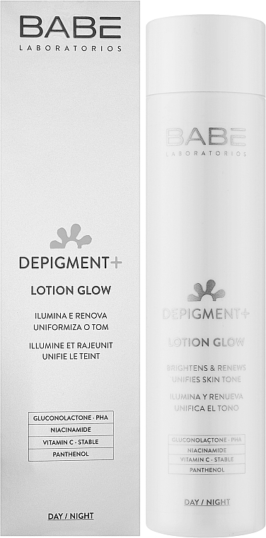 Лосьйон-тонік для рівного тону і сяяння шкіри з антиоксидантною дією - Babe Laboratorios Depigment+ Lotion Glow — фото N2
