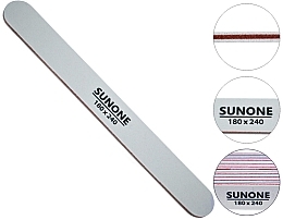 Пилочка для ногтей 180/240, прямая, белая, 10 шт. - Sunone Nail File — фото N2