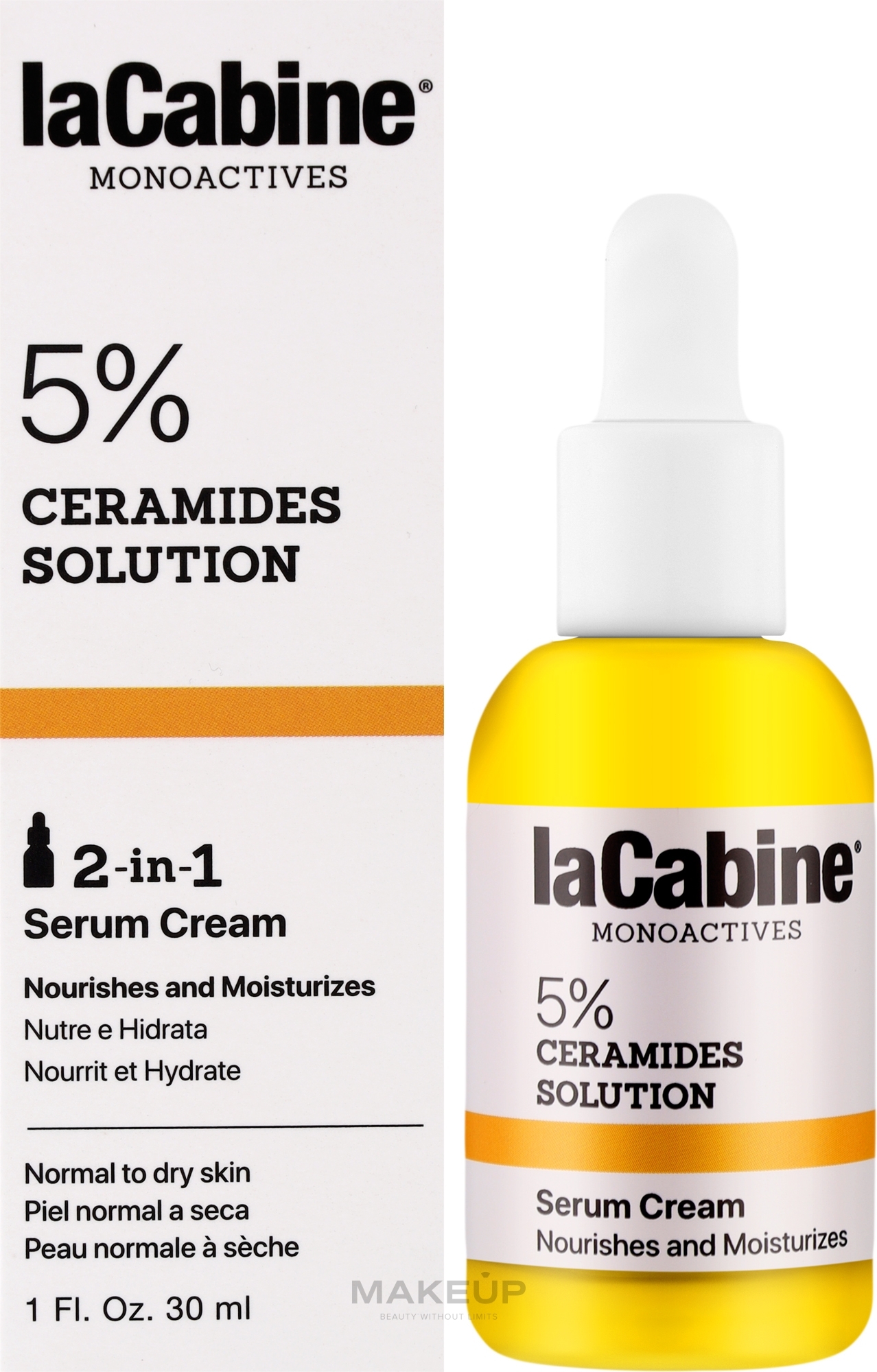 Крем-сироватка для живлення та зволоження сухої шкіри обличчя - La Cabine 5% Ceramides 2 in 1 Serum Cream — фото 30ml