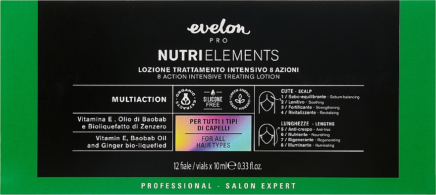 УЦІНКА Інтенсивний відновлювальний лосьйон для волосся - Parisienne Italia Evelon Pro Nutri Elements Action Intensive Treating Lotion * — фото N1