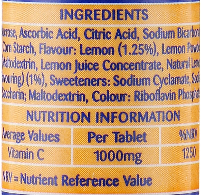 Шипучие таблетки "Витамин C", лимон - Haliborange Adult Vit C 1000 Lemon — фото N2