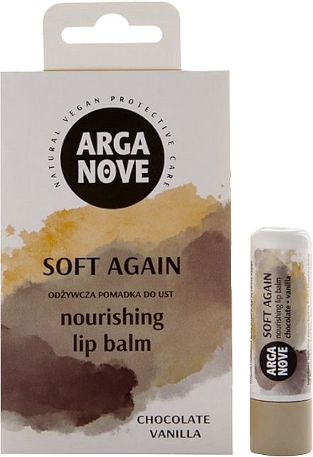 Бальзам для губ з ароматом ванілі та шоколаду - Arganove Soft Nourishing Lip Balm — фото N1