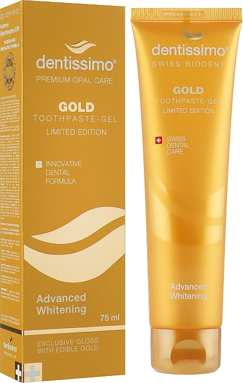 УЦІНКА  Зубна паста-гель, відбілювальна - Dentissimo Advanced Whitening Gold * — фото N2