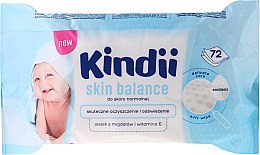 Духи, Парфюмерия, косметика Детские влажные салфетки, 72шт - Kindii Skin Balance Wipes