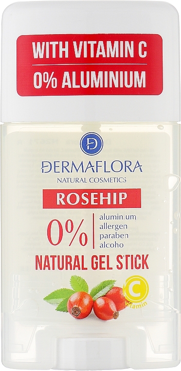 Гелевий дезодорант-стік із шипшиною - Dermaflora Natural Gel Stick Rosehip — фото N1