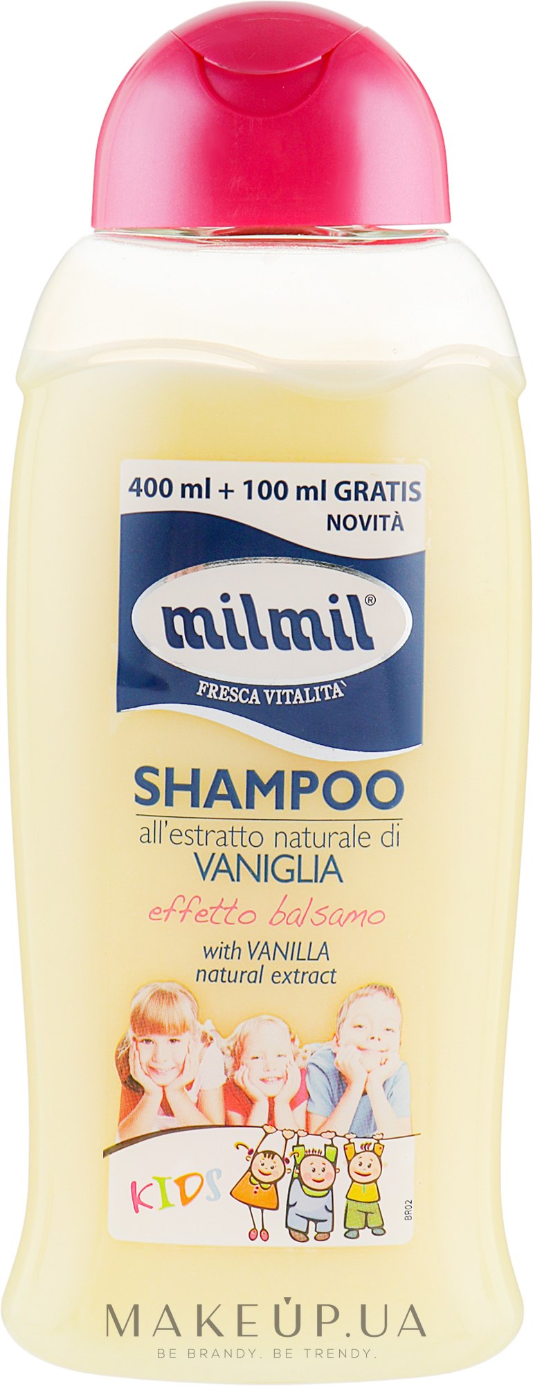 Шампунь-бальзам для детей с экстрактом ванили - Mil Mil Shampoo Kids With Vanilla Natural Extract — фото 500ml