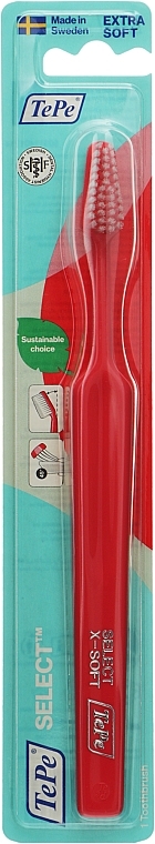 Зубная щетка, экстрамягкая, 02309, красная - TePe Compact X-Soft Toothbrush — фото N1