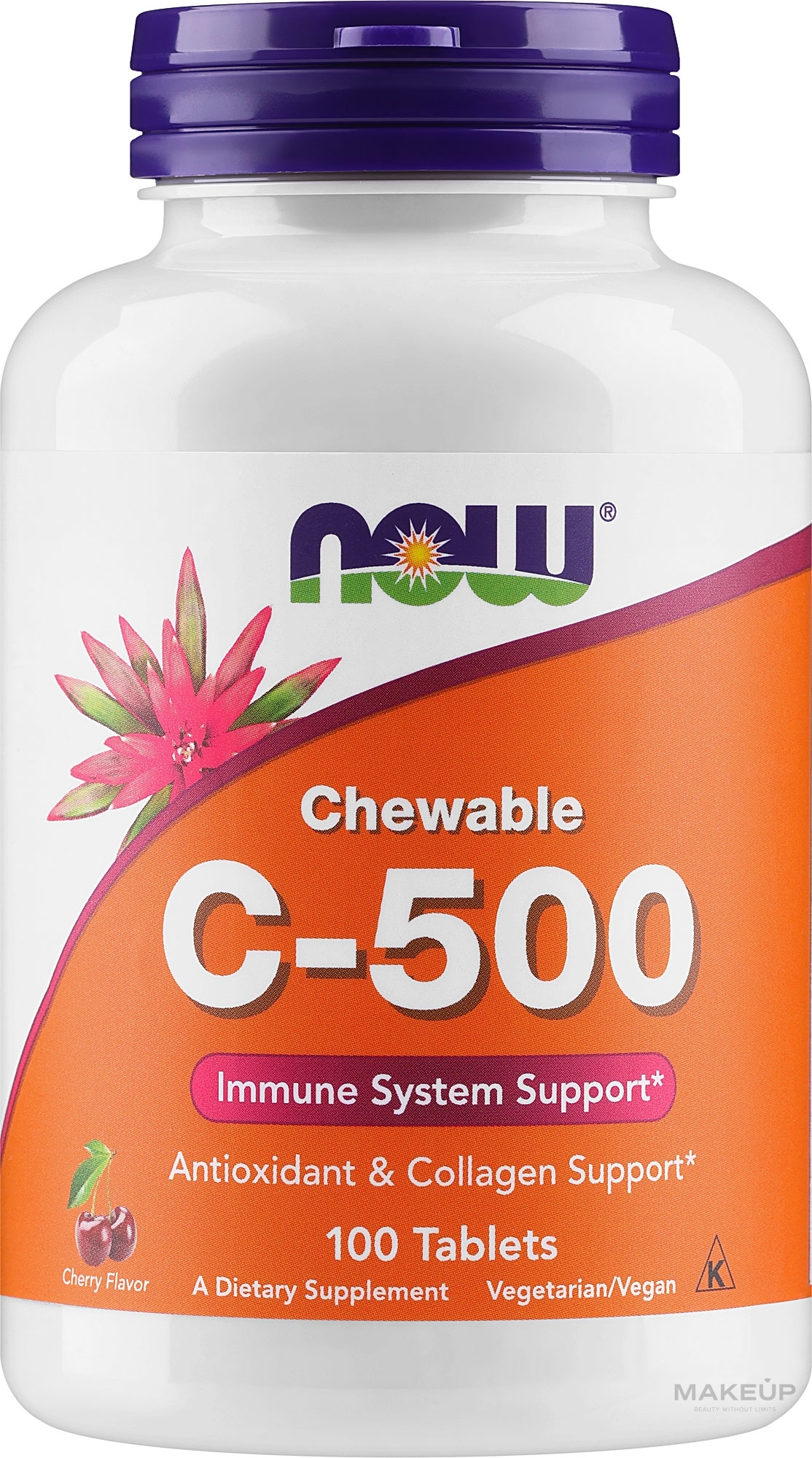 Жевательные таблетки C-500 со вкусом вишни и ягод - Now Foods C-500 Chewable Cherry-Berry Tablets — фото 100шт