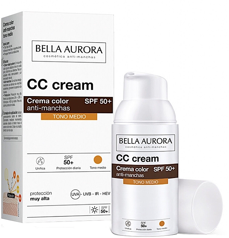 Набір - Bella Aurora CC Anti-Spot Cream Gift Set (cc/cr/30ml + bag/1pcs) — фото N1
