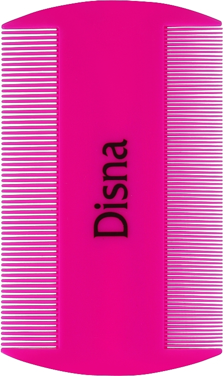 Гребень с тонкими зубчиками, двусторонний 9.5 см, Pe-139, розовый - Disna — фото N1