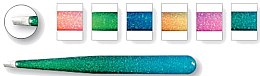Парфумерія, косметика Пінцет скошений "Epoxy Glitter", 75995, синій - Top Choice