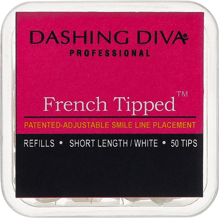 Типсы короткие натуральные "Френч" - Dashing Diva French Tipped Short Natural 50 Tips (Size-7) — фото N1