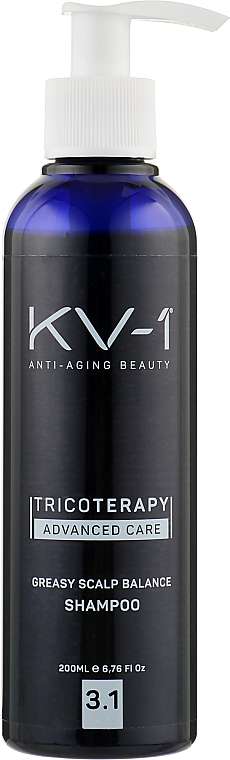 Шампунь очищающий против перхоти, жирная себорея, 3.1 - KV-1 Tricoterapy Greasy Scalp Balance Shampoo — фото N1