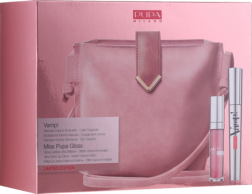 Набор - Pupa Limited Edition (mascara/9ml + lip/gloss/5ml + bag) — фото N1