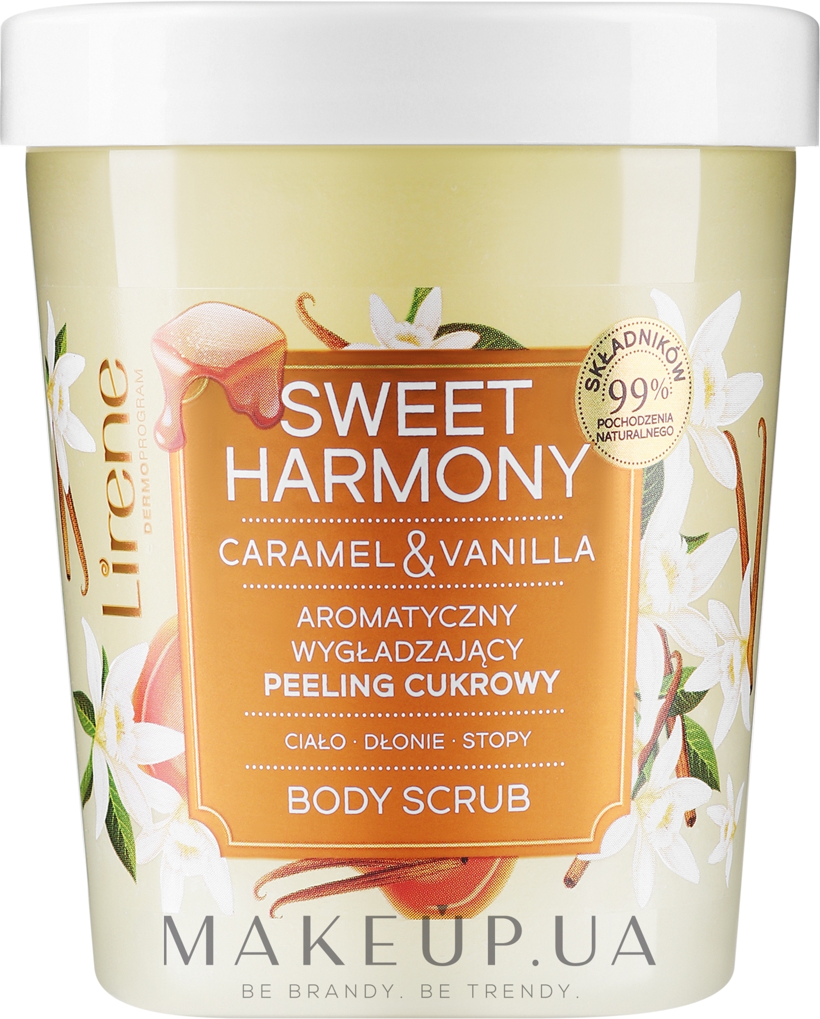Ароматичний розгладжувальний цукровий пілінг - Lirene Peeling Sweet Harmony Caramel Vanilla — фото 200g
