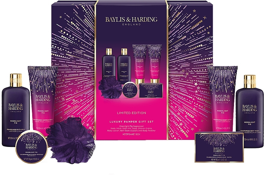 Набір, 7 продуктів - Baylis & Harding Moonlight Fig Luxury Pamper Gift Set — фото N1