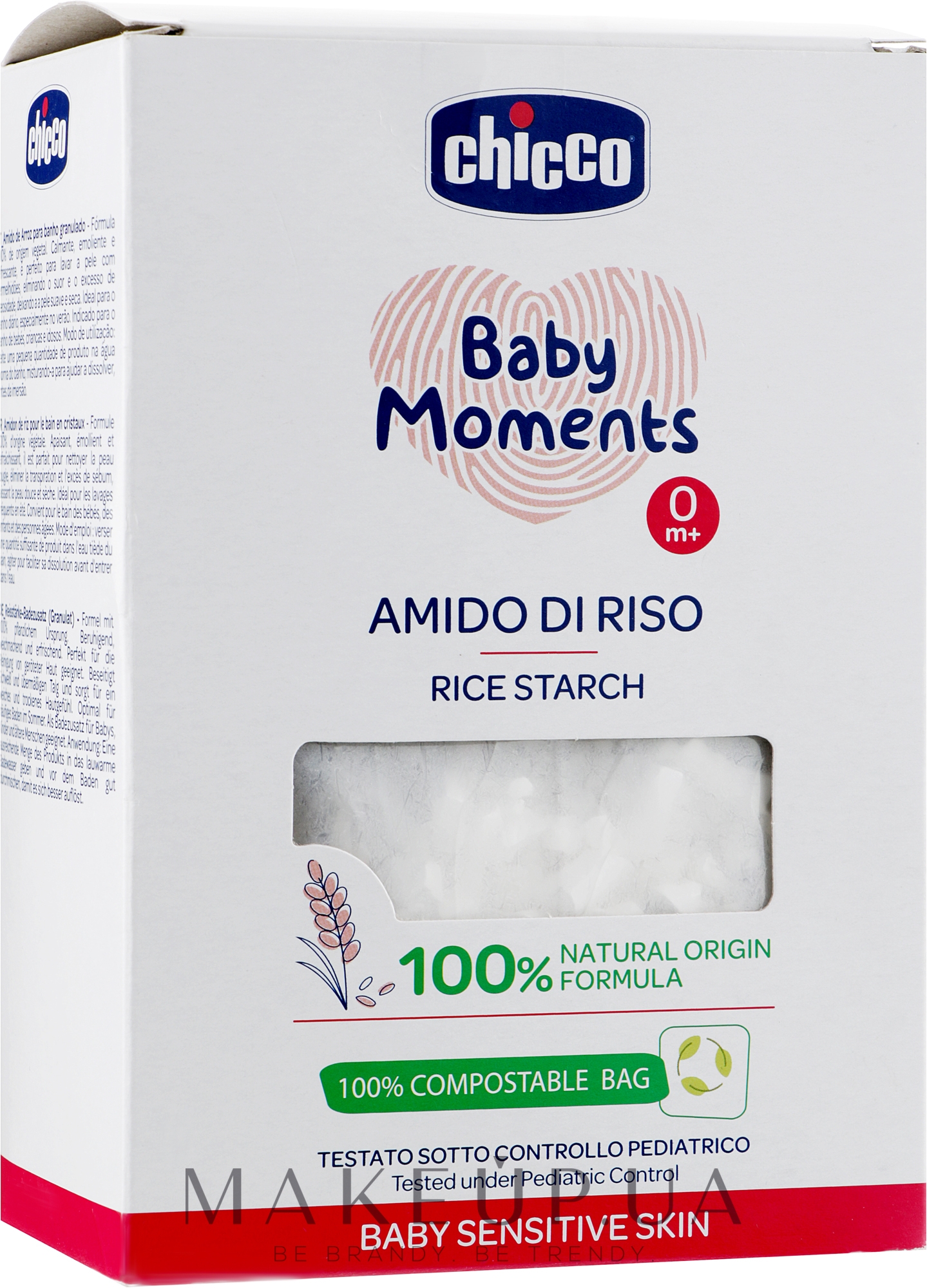 Рисовый крахмал для ванн для чувствительной кожи - Chicco Baby Moments — фото 250g