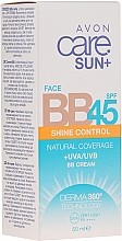 Духи, Парфюмерия, косметика BB-крем с матирующим эффектом - Avon Care Sun+ Shine Control Face BB Cream SPF45