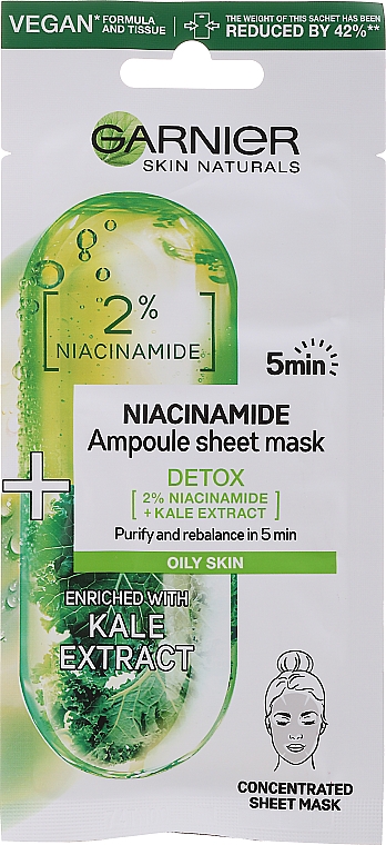 Маска для обличчя  - Garnier Skin Naturals Sheet Mask Detoxifying Ampoule — фото N1