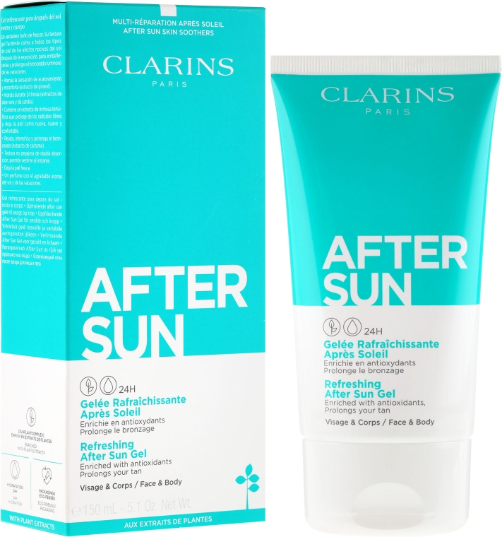 Освіжальний гель після засмаги для обличчя і тіла - Clarins Refreshing After Sun Gel 24H — фото N1