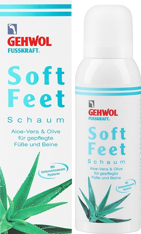 Пенка с гиалуроновой кислотой "Алоэ вера и масло оливы" - Gehwol Fusskraft Soft Feet Foam  — фото N2