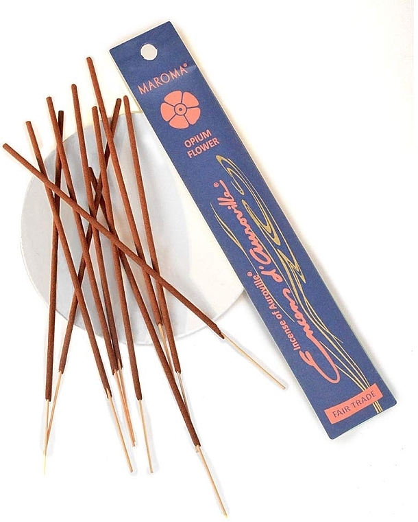 Ароматические палочки "Опиум" - Maroma Encens d'Auroville Stick Incense Opium Flower — фото N3