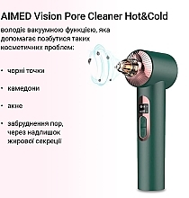 Вакуумний очищувач пор із камерою, зелений - Aimed Vision Pore Cleaner Hot&Cold — фото N5