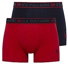 Трусы-боксеры, 2 шт., black, burgundy - U.S. Polo Assn. — фото N1