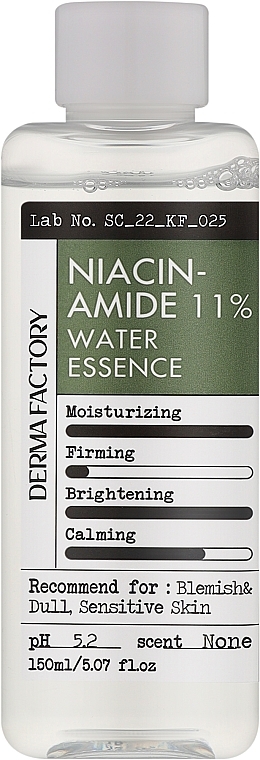 Зволожувальна тонер-есенція для обличчя - Derma Factory Niacinamide 11% Water Essence — фото N1