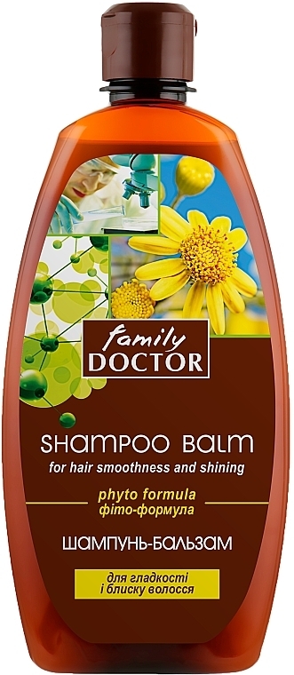 Шампунь-бальзам "Фито-формула" для гладкости и блеска волос - Family Doctor — фото N1