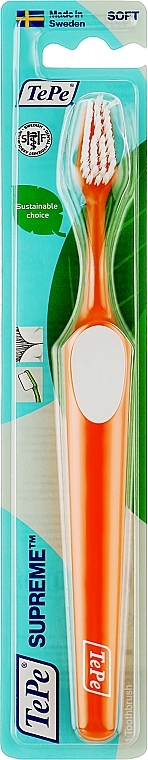 Зубна щітка, м'яка, помаранчева - TePe Supreme Toothbrush Soft — фото N1
