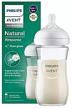 Бутылочка для кормления стеклянная "Природный поток", 240 мл, 1м+ - Philips Avent Natural — фото N2