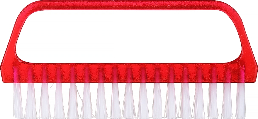 Щітка для рук та нігтів з великою ручкою, червона - Inter-Vion — фото N1