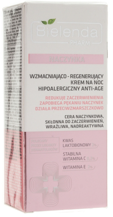 Восстанавливающий, гипоаллергенный ночной крем для лица - Bielenda Pharm Cream Regenerating Night Cream Anti-Age