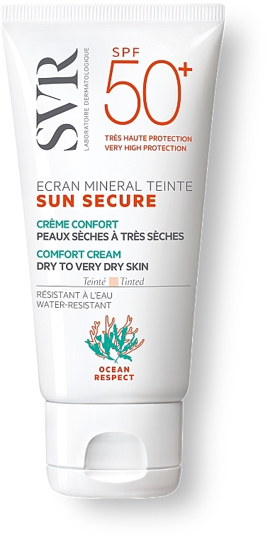 Сонцезахисний крем з тоном для сухої та дуже сухої шкіри - SVR Sun Secure Ecran Mineral Teinte Comfort Cream SPF50+