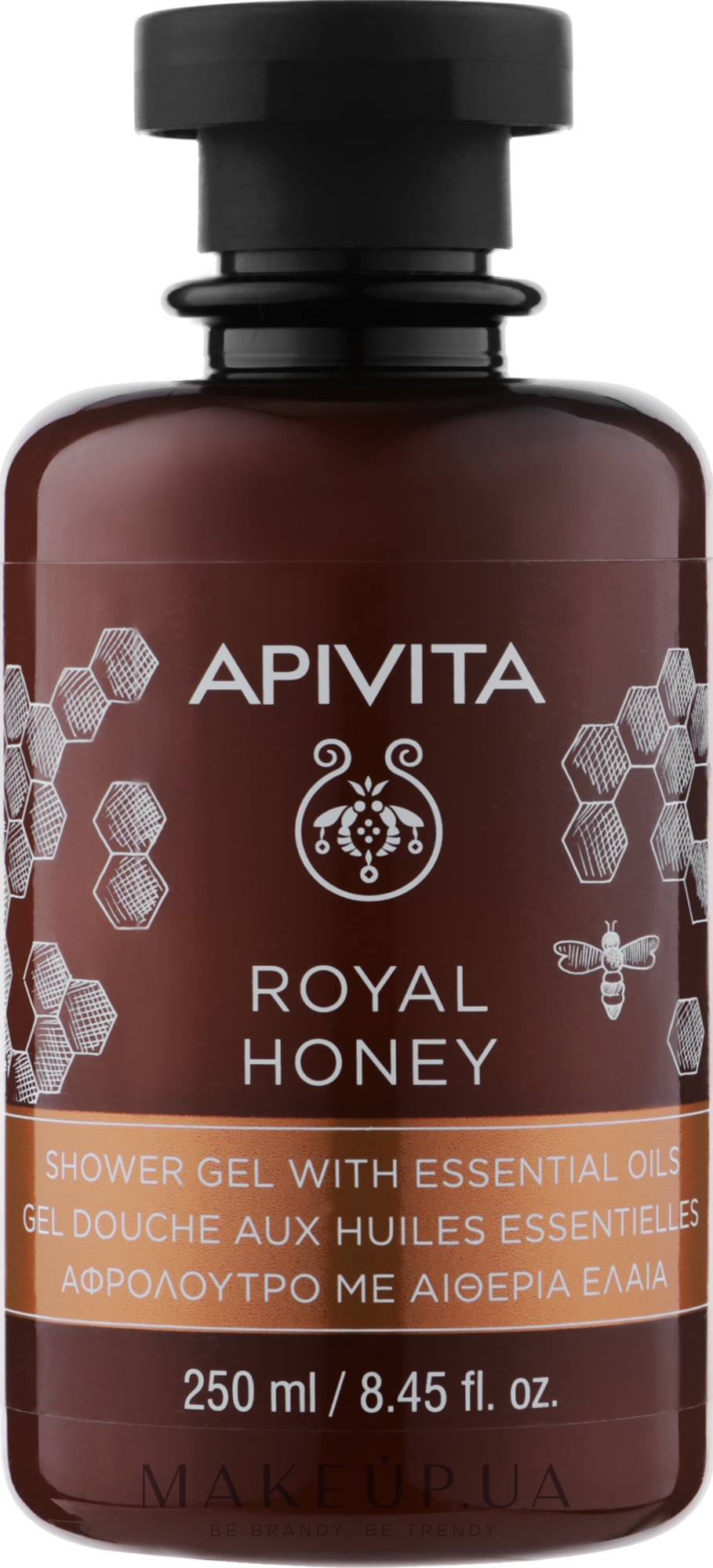 Гель для душа с эфирными маслами "Королевский мёд" - Apivita Shower Gel Royal Honey — фото 250ml