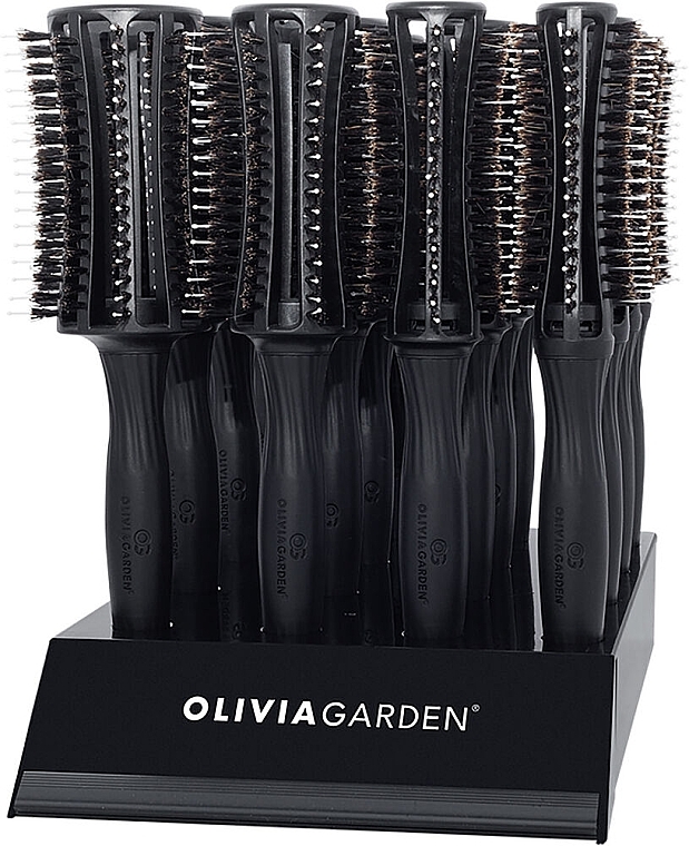 Набір щіток для волосся, 16 шт. - Olivia Garden Fingerbrush Round Display — фото N1