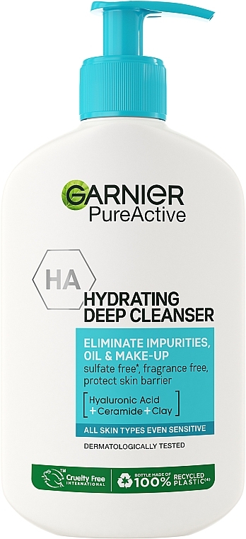 Зволожувальний гель для інтенсивного очищення шкіри обличчя, схильної до недоліків - Garnier Pure Active Hydrating Deep Cleanser