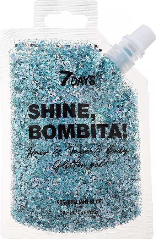 Гель-блестки для волос и тела - 7 Days Shine, Bombita! Gel Glitters For Hair And Body — фото N1