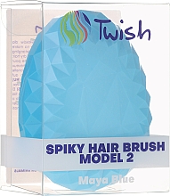 Щітка для волосся, блакитна - Twish Spiky 2 Hair Brush Maya Blue — фото N3
