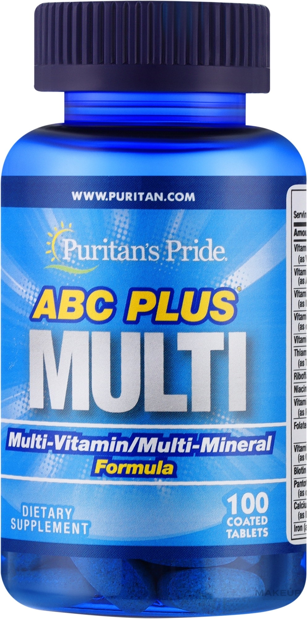 Мультивитаминный комплекс - Puritan's Pride ABC Plus Multivitamin — фото 100шт