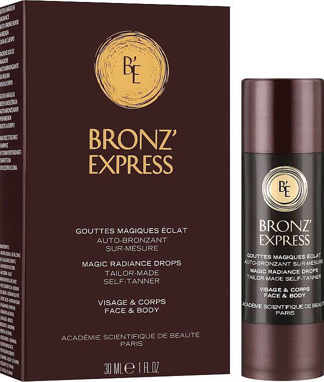 Краплі-сяйво з ефектом природної засмаги для обличчя і тіла - Academie Bronz’Express — фото N2
