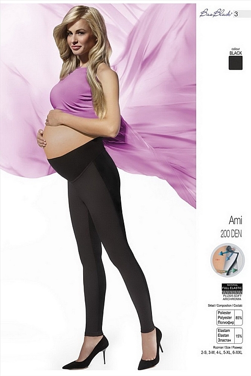Легінси для вагітних "Ami", black - Bas Bleu — фото N4