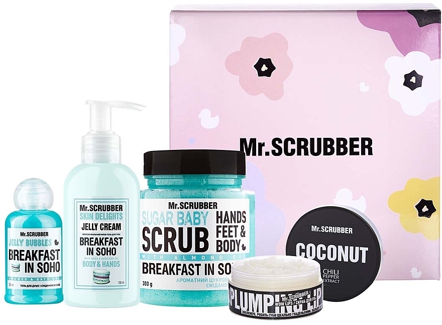 Набір - Mr.Scrubber Care from Soho (b/scr/300g + b/cr/150ml + lip/scr/50ml + sh/gel/50ml)