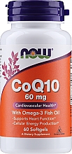 Духи, Парфюмерия, косметика Коэнзим Q10, 60 мг, 60 гелевых капсул - Now Foods CoQ10 With Omega-3