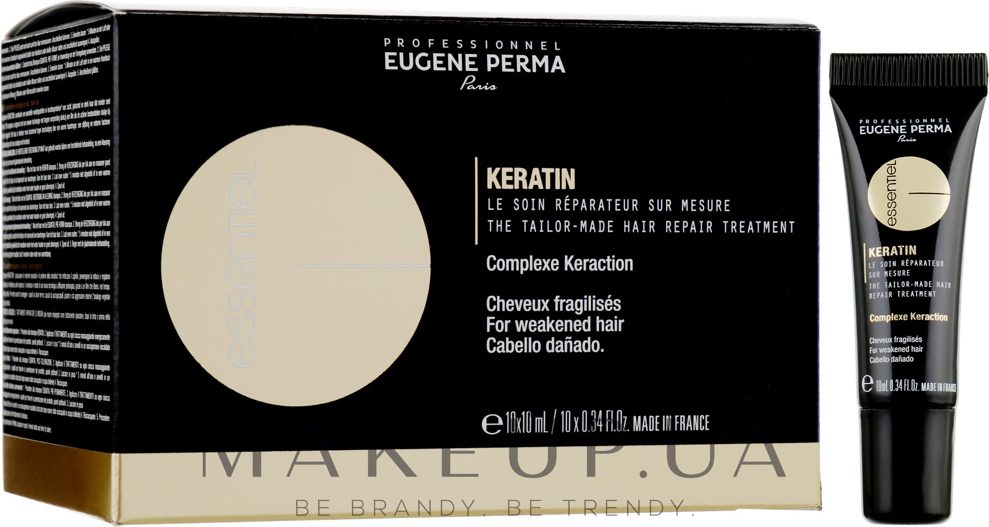 Восстанавливающий уход для поврежденных волос - Eugene Perma Essentiel Keratin Complexe Keraction — фото 10x10ml