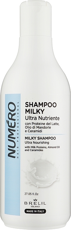 Шампунь для волосся ультраживильний  - Brelil Numero  Shampoo Milky Ultra Nutriente — фото N1