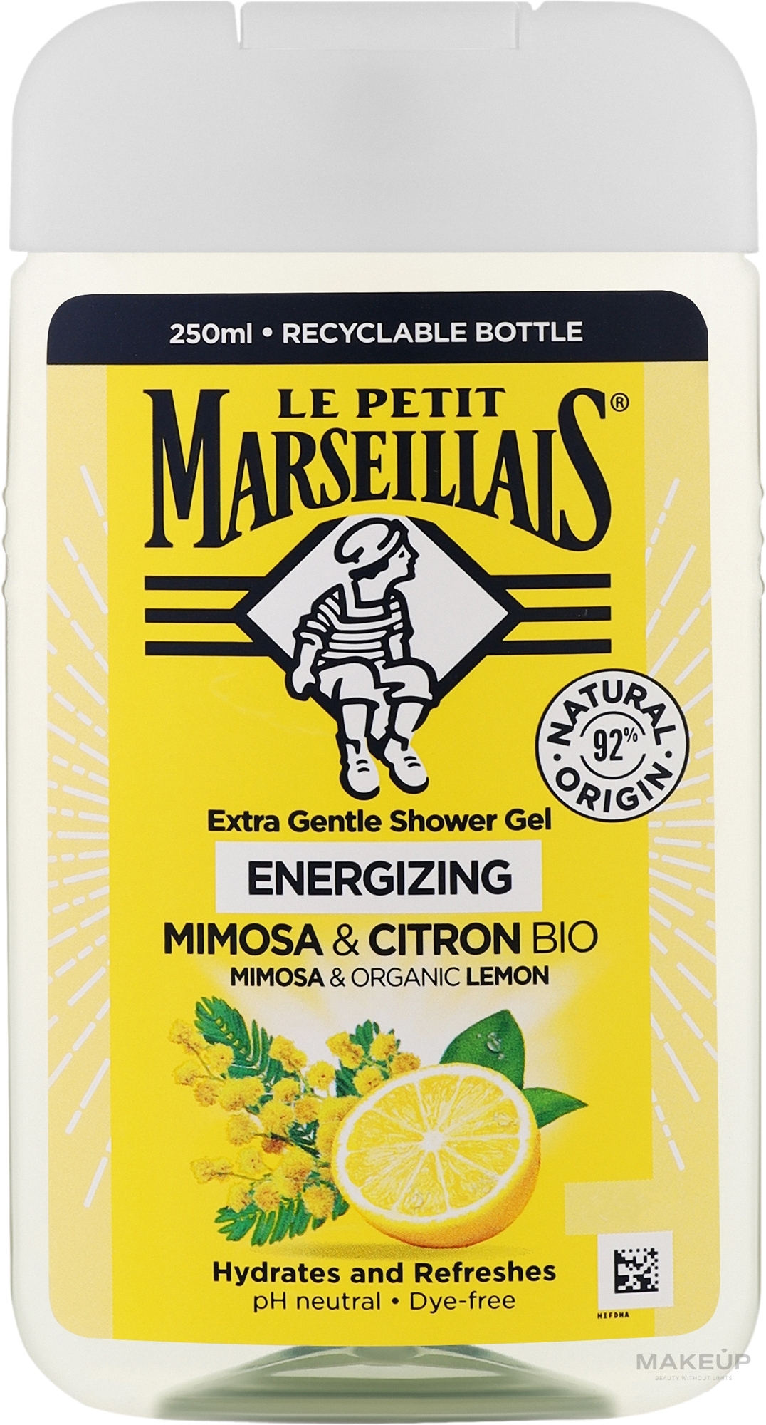 Гель для душу "Мімоза та лимон" - Le Petit Marseillais Extra Gentle Shower Gel Mimosa & Bio Lemon — фото 250ml